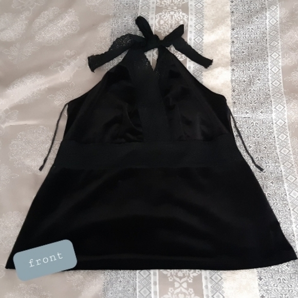MXM Black Lace Halter Top - Size X - Picture 2 of 7
